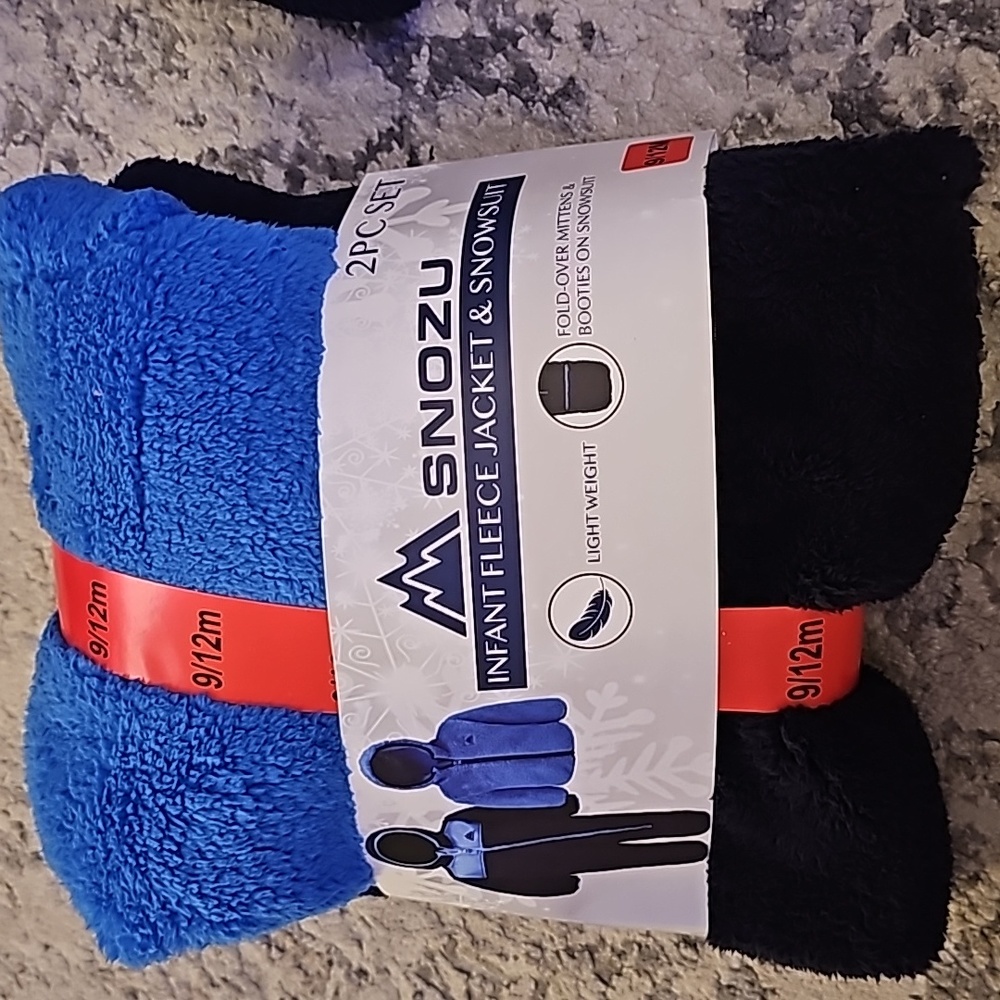 Snozu Infant 2-piece Fleece Set, jacket and snowsuit, Blue nwt, 9-12m